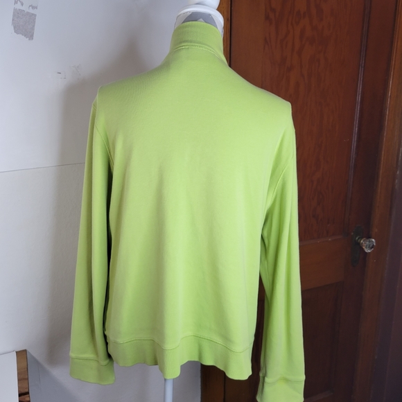Womans Liz Claiborne Liz Wear Zip Front Jacket Knit Bright Green Size XL - Picture 7 of 10